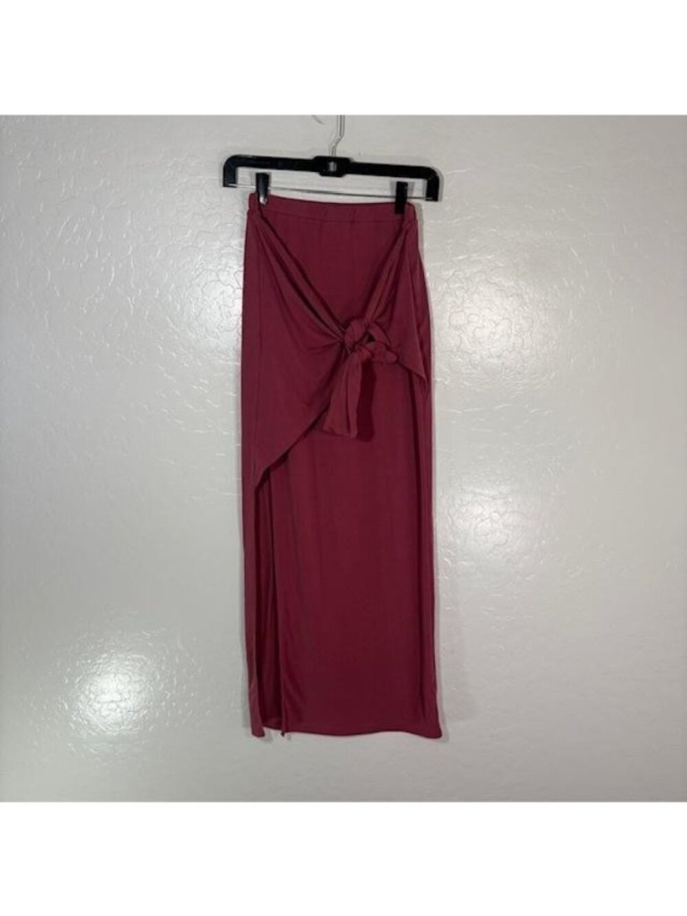 Buff Bunny Collection Skirt Womens Medium Pink Wrap Maxi Tie Front Stretch